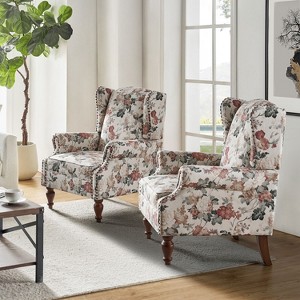 Theodor Armchair with Spindle Legs for Living Room and Bedroom Club Chair Set of 2 | ARTFUL LIVING DESIGN - 1 of 4