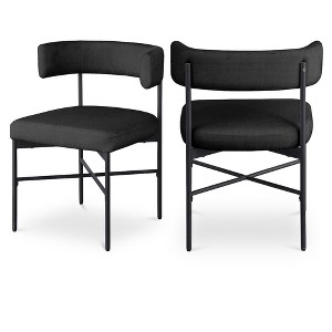 Meridian Furniture,Rivage Durable Linen Textured Fabric Dining Chair, Set of 2 - 1 of 4