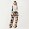 Anna-Kaci Women's Plaid Wide Leg Drawstring Lounge Pants with Elastic Waistband and Relaxed Fit - 2 of 4