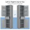 TIRAMISUBEST Tall Bathroom Storage Cabinet with 1 Drawer, Freestanding Storage Cabinet with Two Different Size Doors and Adjustable Shelf - 3 of 4