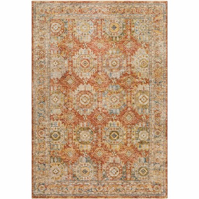 Hauteloom Crescentia Rust Textured Rug with Fringes