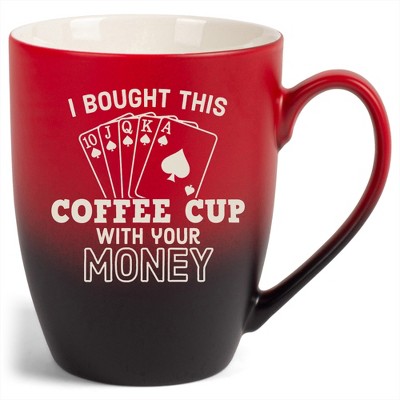 100 North Playing Card 10 Ounce Red and Black Two Toned Ombre, Comfortably Fits Your Hands, Ceramic Tea Coffee Cup Mug, I bought this coffee cup with