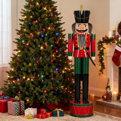 Iron Nutcracker Statue, Classic Christmas Soldier Holiday Decor for Indoor or Outdoor, Durable Festive Porch Display-3irtyhousy