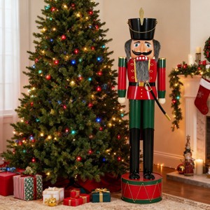 Iron Nutcracker Statue, Classic Christmas Soldier Holiday Decor for Indoor or Outdoor, Durable Festive Porch Display-3irtyhousy - 1 of 4