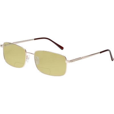 Enhance BIG&TALL EN4106 Men's Polarized Bi-Focal Sunglasses 41 Options Gold 60mm Green Mirror +1.00