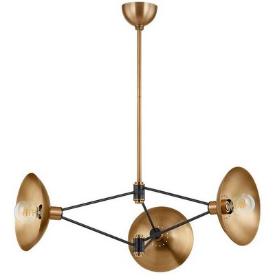 Troy Lighting Axel 3 - Light Chandelier in  Patina Brass/Soft Black