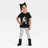 Toddler Girls' Short Sleeve Halloween Graphic T-Shirt - Cat & Jack™ Black - 4 of 4