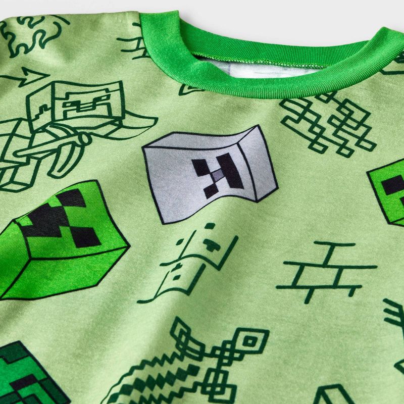 Boys&#39; Minecraft 3pc Pajama Set - Green, 3 of 5