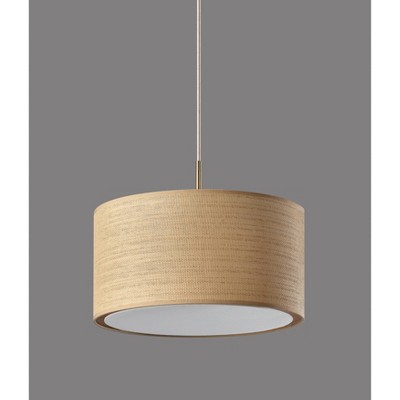 Harvest 22" Antique Brass Large Pendant with Natural Woven Shade