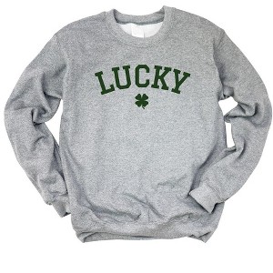 Simply Sage Market Women's Graphic Sweatshirt Lucky Varsity Clover St. Patrick's Day - 1 of 3