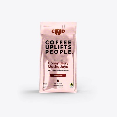 Coffee Uplifts People Whole Bean Honey Berry Mocha Java - 12oz