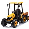 TopComfy Baby Walkers Kids Ride On Tractor Kids Toy Kids Fun Gift Working Loader Backhoe Digger Trailer Included for Kids, Yellow, 24.8"*16.93"*22.05" - 2 of 4