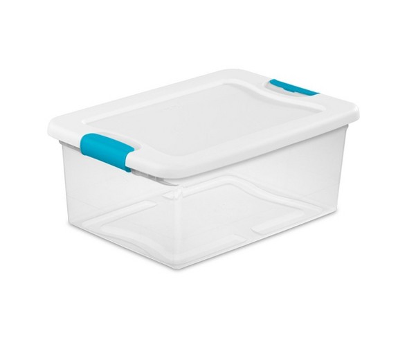 Sterilite 15-Quart Clear Stackable Latching Storage Box Container (48 Pack)