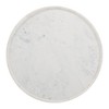 HomeRoots 35" White and Natural Wood And Faux Marble Round Pedestal Coffee Table - 4 of 4