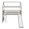 NicBex Twin Size Bunk Bed House Shape Loft Bed Pine Bed Frame with Full Length Guardrail, Slide and Ladder, No Box Spring Required - 3 of 4
