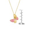 Guili 18K Rose Gold-Plated Sterling Silver Butterfly Pendant Necklace with Enamel and CZ in Gold or Rose Gold—Elegant, Feminine, and Timeless. - 3 of 3