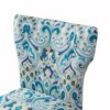 25" Saffron Tufted Back Counter Height Barstool Blue/Yellow: Espresso Wood Legs, Padded Seat - 4 of 4