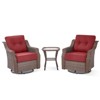 3 Pieces Outdoor Gliders Chairs Swivel Chairs with Side Table Set of 3 - 3 of 4