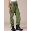 INSPIRE CHIC Women's High Waist Elastic Drawstring Casual Wide Leg Cargo Pants with Pockets - 3 of 4