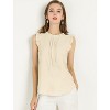 INSPIRE CHIC Women's Ruffled Curved Hem Business Office Vintage Sleeveless Blouse - 2 of 4