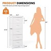 JIONJOY 5-Drawer Fabric Dresser - Metal Frame, Wooden Top TV Stand for Clothes Storage (Living Room Hallway Entryway) - 4 of 4
