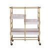 NicBex Mobile Kitchen Island Cart Metal Frame Kitchen Storage Cabinets with 3 Removable Trays and 4 Wheels for Kitchen, Gold - 3 of 4