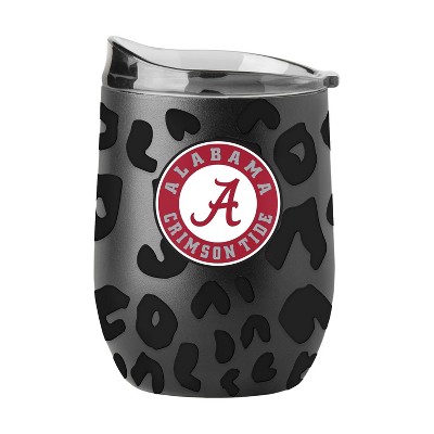 NCAA Alabama Crimson Tide 16oz Black Leopard Stainless Steel Wine Tumbler