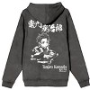 Demon Slayer Tanjiro Character Art Men’s Charcoal Mineral Wash Long Sleeve Hooded Sweatshirt - 3 of 4