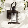 John Timberland Coastal Outdoor Light Fixture Oiled Bronze 14" Seedy Glass Lantern Dusk to Dawn Motion Security Sensor for Exterior Porch - 2 of 4