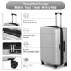 Karl Home 3 Piece Set Luggage Expandable Suitcase PC ABS with TSA Lock Spinner Silver - 4 of 4