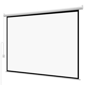 VEVOR Motorized Projector Screen, 120 inch 4:3 1080 HD Electric Projector Screen, Wall Mounted Projection Dispaly Projector, White - 1 of 4
