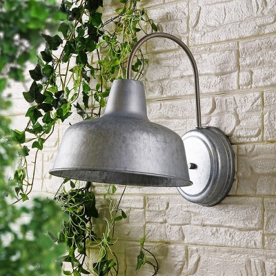 Jennine Silver Industrial LED Wall Sconce Set with Galvanized Shade