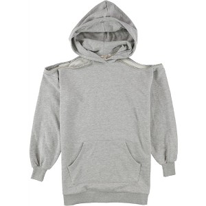 I.N.C International Concepts Womens Bling Cutout Hoodie Sweatshirt, Grey, Large - 1 of 2