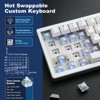 MaseiKar AL68 Wireless Mechanical Keyboard,60% Layout ,QMK/VIA Software,Gasket Mounted,Hot Swappable,RGB Backlit,BT/2.4G/USB-C(Silver, Gateron Zero) - 2 of 4