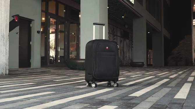 SWISSGEAR Zurich Softside Carry On Spinner Suitcase, 2 of 8, play video
