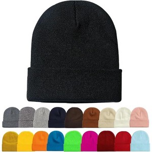 MSDC 1&2 Pack Beanie for Men Women Slouchy Beanie Hats Winter Knit Caps Soft Ski Hat Unisex - 1 of 4