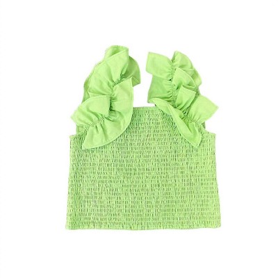 Little Olin Green Ruffle Sleeve Top