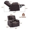 GustoWave Adult Recliner Chair with Heating & Massage, 135° Adjustable Manual Recliner with Side Storage Pockets & Remote Control - 3 of 4