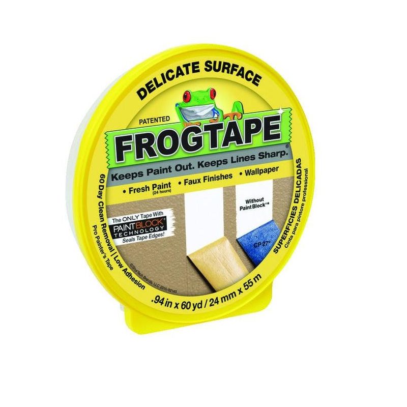 FrogTape 0.94 in. W X 60 yd L Yellow Low Strength Painter's Tape 1 pk, 1 of 3