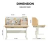 Lycvki Wooden Height Adjustable Kids Study Desk White with Tiltable Desktop,Drawer, Storage Shelf, Pen Holder - 3 of 4