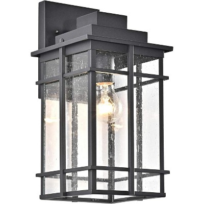 Chloe Lighting Kenneth Transitional 1 Light Textured Black Outdoor Wall Sconce 14" Height