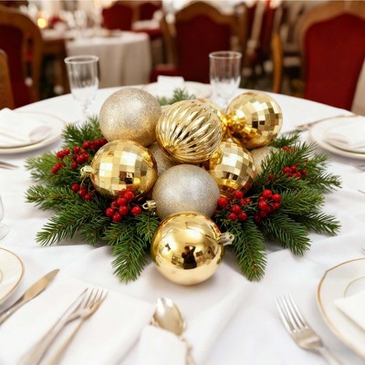 4CM Christmas Ball Ornament Set with 34 Pcs for Holiday Wedding Christmas Decor