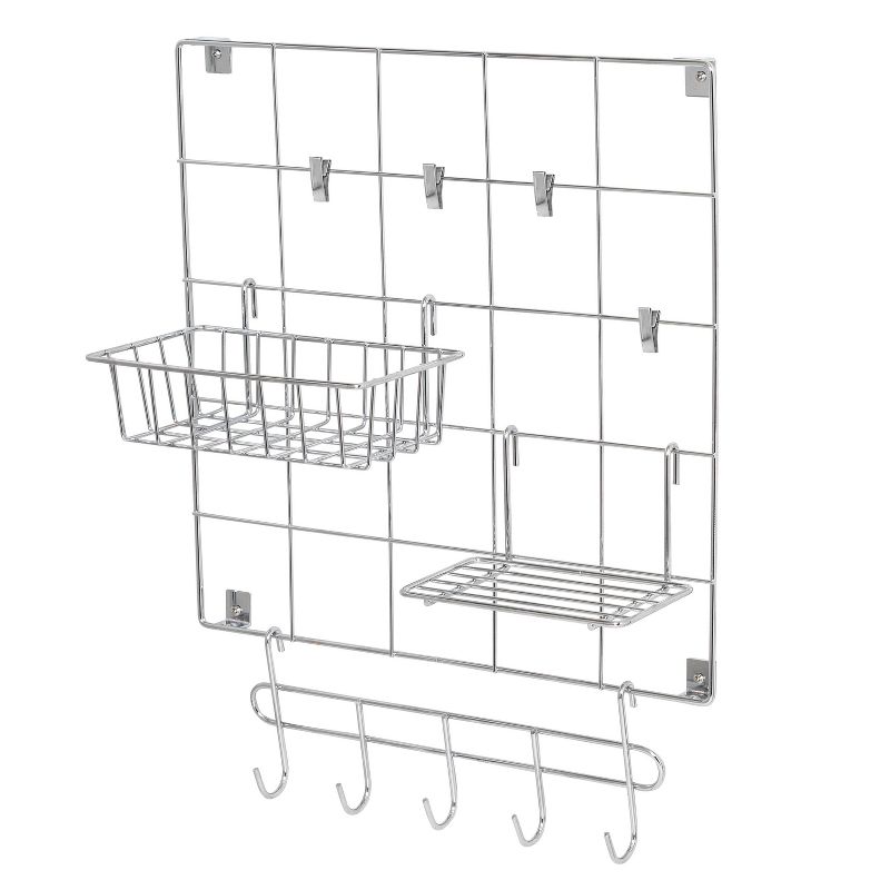 Honey-Can-Do 8pc Wall Grid Kit Chrome, 3 of 4