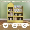 Zevemomo 4 Tier Kids Bookshelf and Toy Storage, Wooden Children Bookshelf, Toy Storage with Bookshelf for Playroom,Classroom, Bedroom, Library,Yellow - 4 of 4