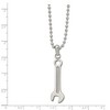 Black Bow Jewelry Stainless Steel Polished 3D Wrench Necklace, 24 Inch - 3 of 4