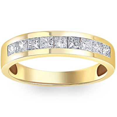 Pompeii3 1ct Princess Cut Diamond Wedding Mens 14k Gold Ring