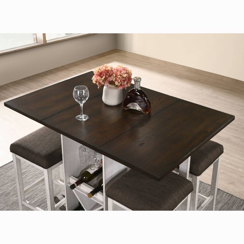 47&#34; Holmseth Drop Leaf Counter Height Dining Table with Wine Rack Dark Walnut/Antique White - HOMES: Inside + Out, 6 of 7
