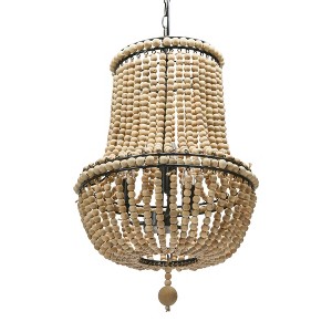 Storied Home Draped Wood Bead Chandelier - 1 of 4