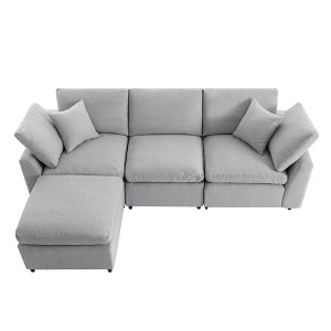 NicBex Modern 104.3" Sectional Sofa Modular L Shape Sofa Couch with Removable Ottoman for Living Room Apartment - 1 of 4