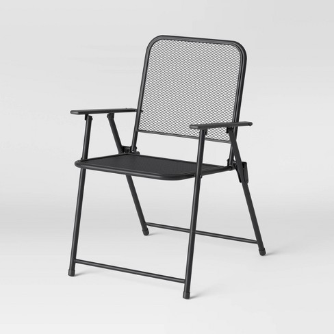 Metal Mesh Folding Patio Chair Room Essentials Target - Black And White Folding Patio Chairs